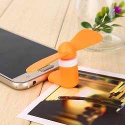 Micro USB Android V8V9 Portable Cell Phone Mini Electric Cooling Fan (Orange)